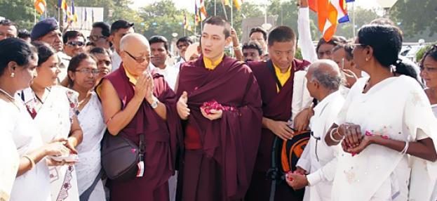 Thaye Dorje, Seine Heiligkeit der 17. Gyalwa Karmapa beim Kagyü Mönlam in Bodh Gaya